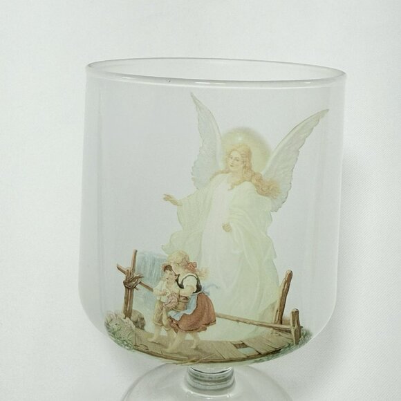 Vintage Wine Glass Cocktail Drink Angel Wing Guardian Mother Milky Frosty Cold - Picture 4 of 12